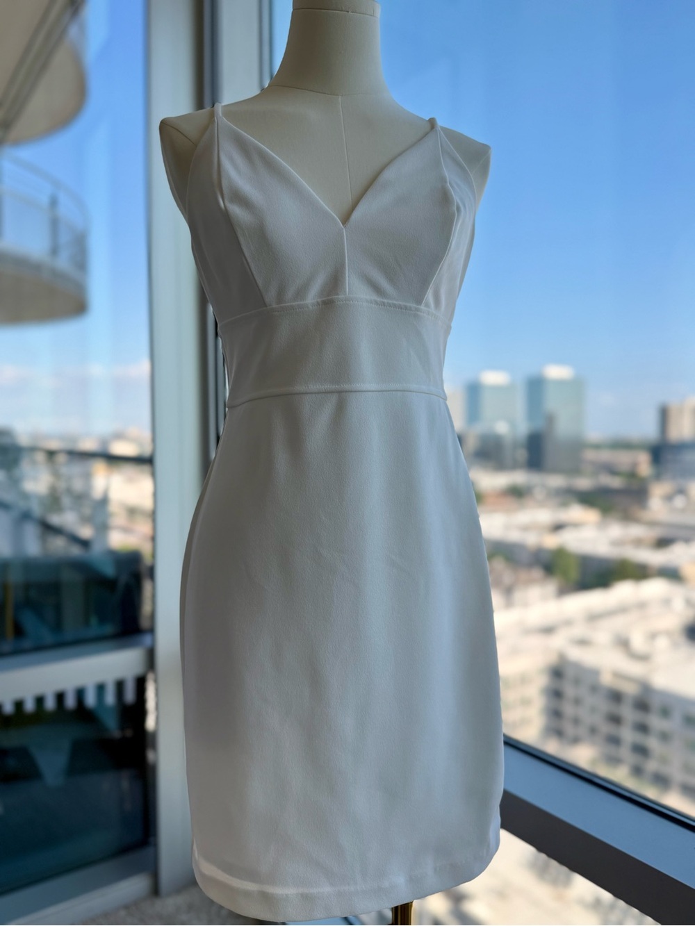 Express White V-Neck Mini Dress